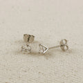 .925 Sterling Silver Rhodium Plated 1.0ct Moissanite Stud Earrings