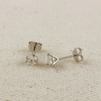 .925 Sterling Silver Rhodium Plated 1.0ct Moissanite Stud Earrings