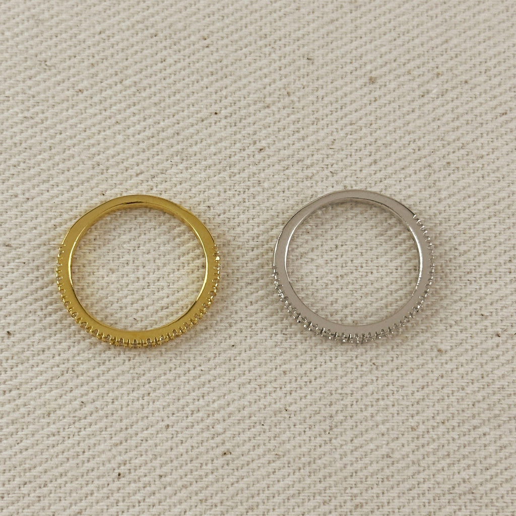 Mondsee CZ Half Band Ring | 18k Gold Filled Jewelry