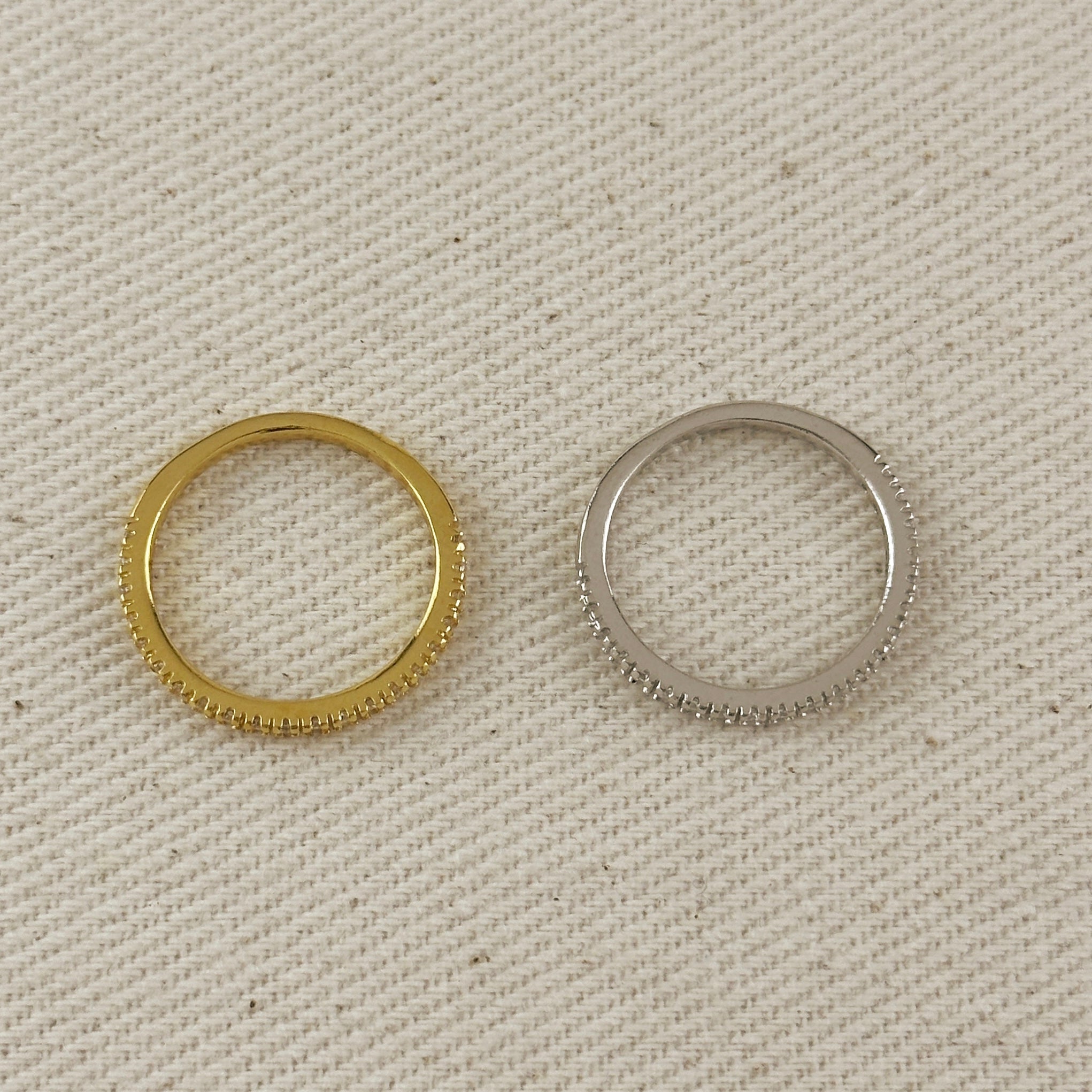 Mondsee CZ Half Band Ring | 18k Gold Filled Jewelry