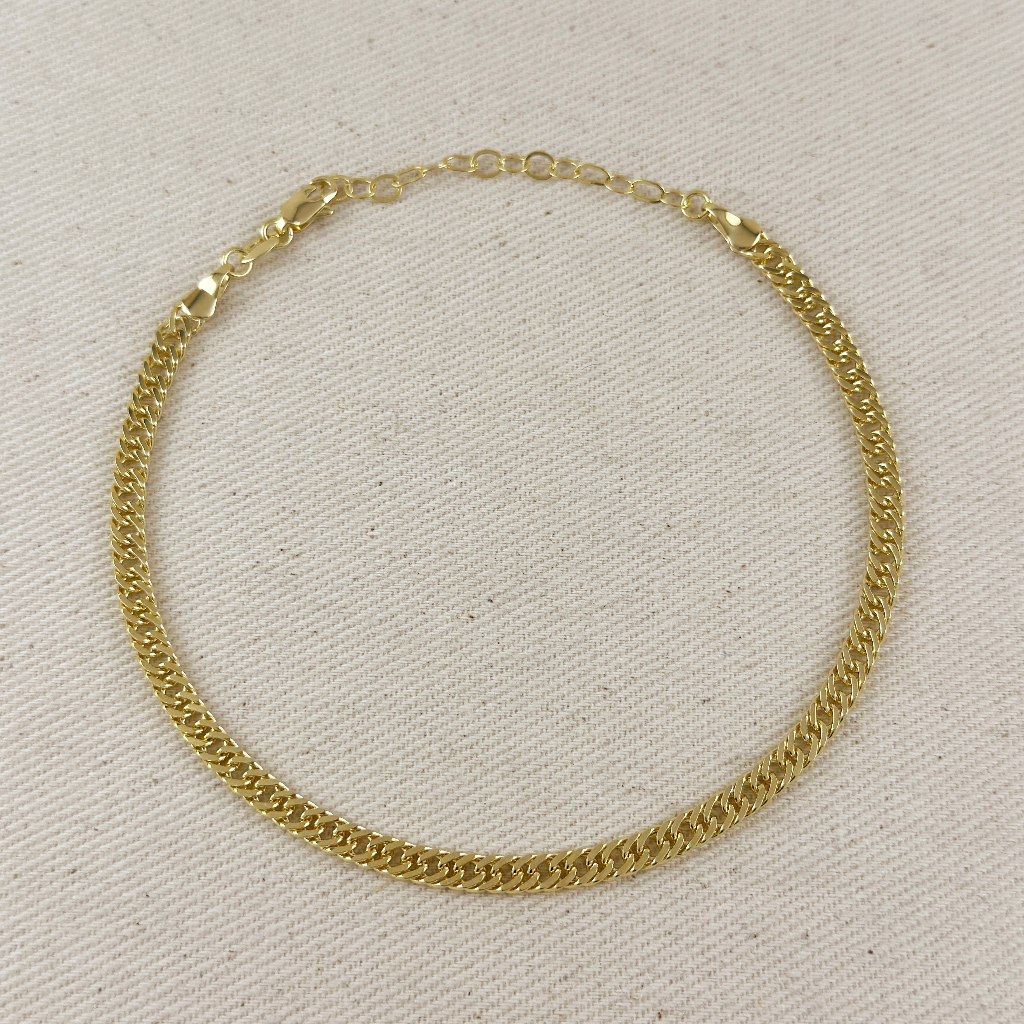 Mondsee 18k Gold Filled Double Cuban Link Chain Anklet | 18k Gold Filled Jewelry