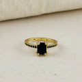 Mondsee 18k Gold Filled Black Solitaire Ring | 18k Gold Filled Jewelry