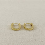 18k Gold Filled Slight Twist Oblong Hoop Earrings