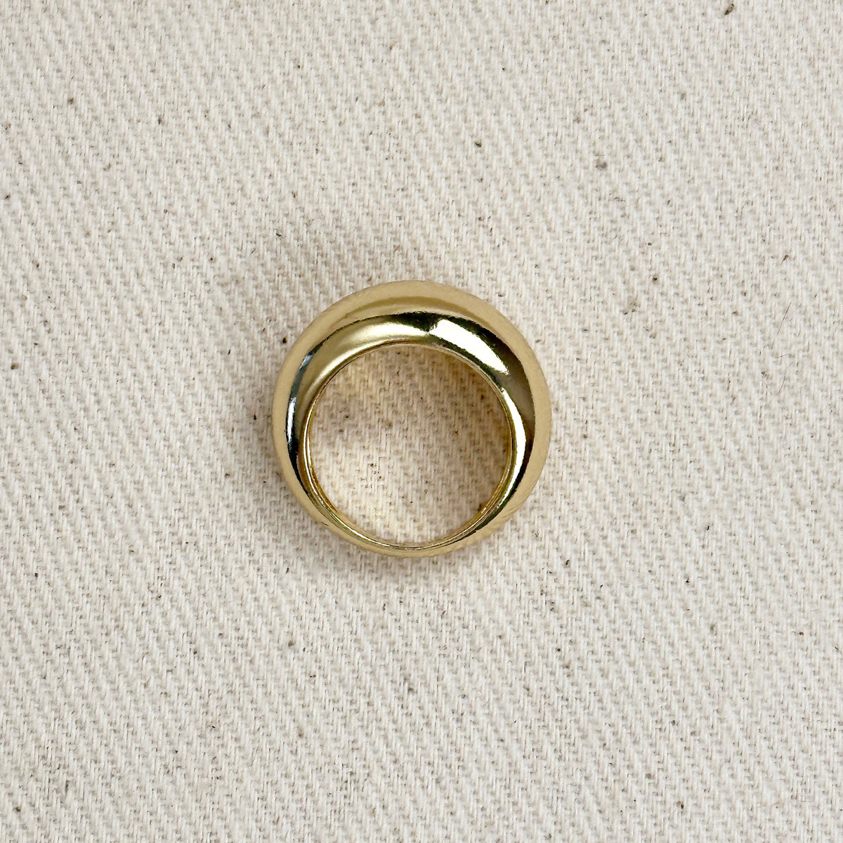 18k Gold Filled Polished Dome Ring, view 6