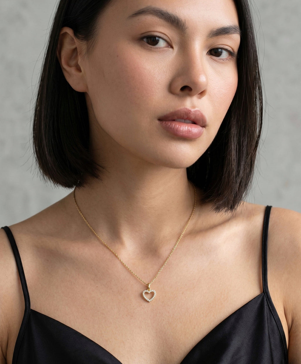 18k Gold Filled CZ Heart Necklace