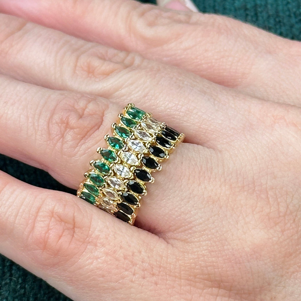Mondsee 18k Gold Filled Marquise Eternity Band Ring | 18k Gold Filled Jewelry