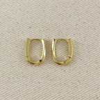 18k Gold Filled Slight Twist Oblong Hoop Earrings