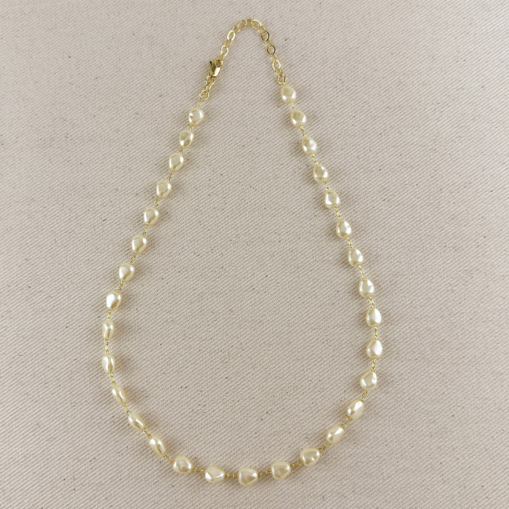 18K Gold Filled Baroque Pearl Necklace
