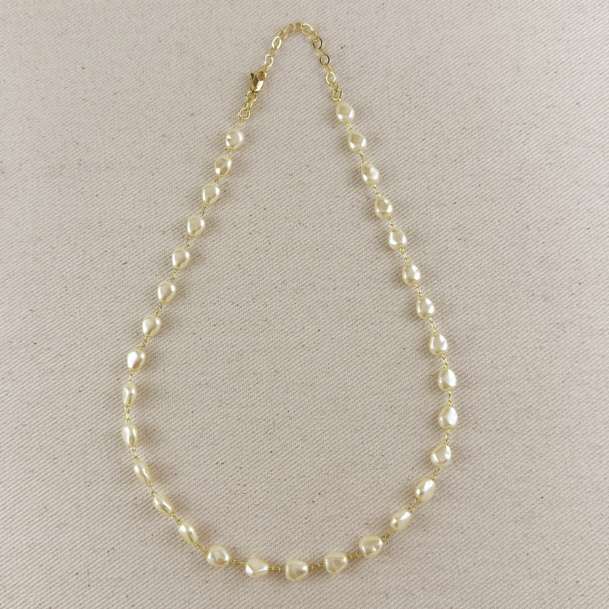 18K Gold Filled Baroque Pearl Necklace