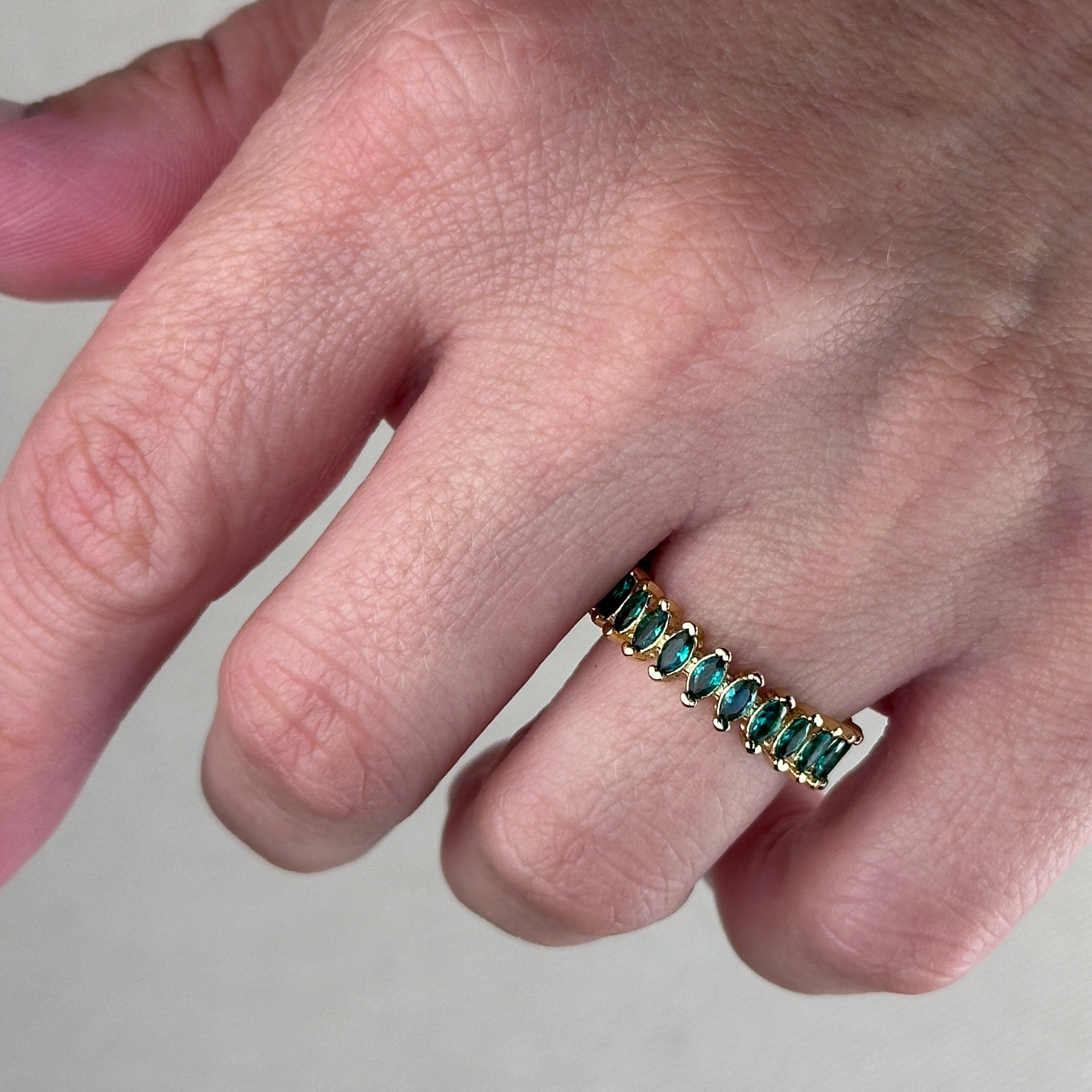Mondsee 18k Gold Filled Marquise Eternity Band Ring | 18k Gold Filled Jewelry