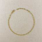 Mondsee 18k Gold Filled 2mm Rounded 3x1 Figaro Anklet | 18k Gold Filled Jewelry