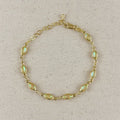 18k Gold Filled Ellipse Opal Bracelet
