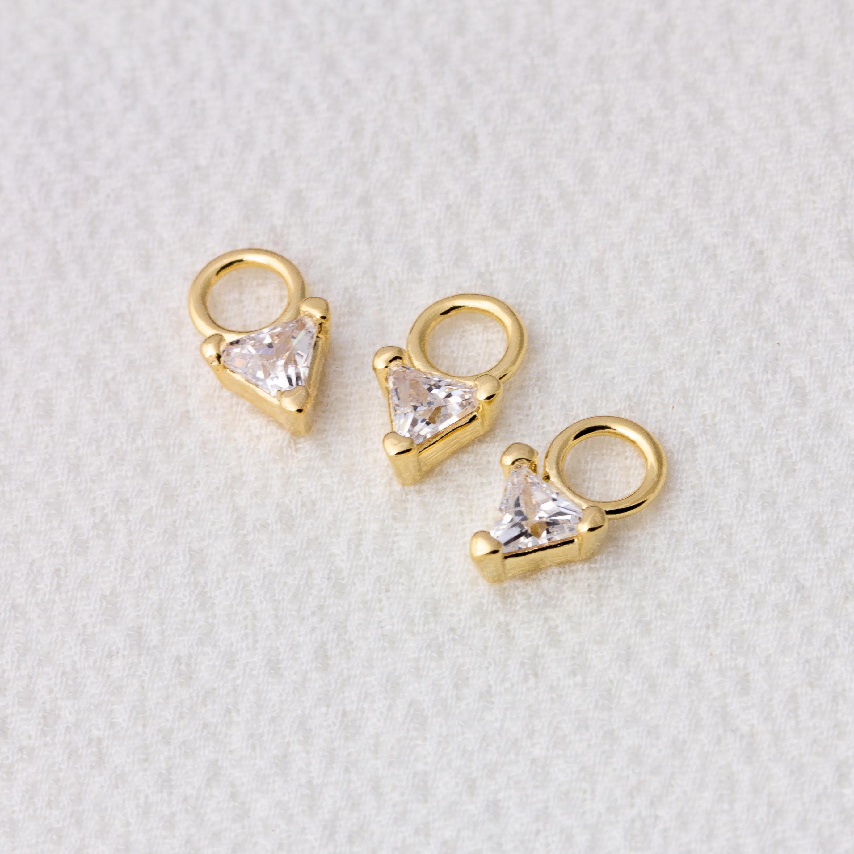 Mondsee Mini CZ Triangle Earring Charm | 18k Gold Filled Jewelry