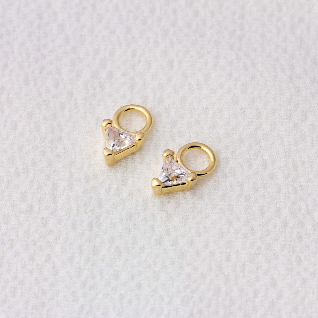 Mondsee Mini CZ Triangle Earring Charm | 18k Gold Filled Jewelry