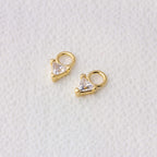 Mondsee Mini CZ Triangle Earring Charm | 18k Gold Filled Jewelry