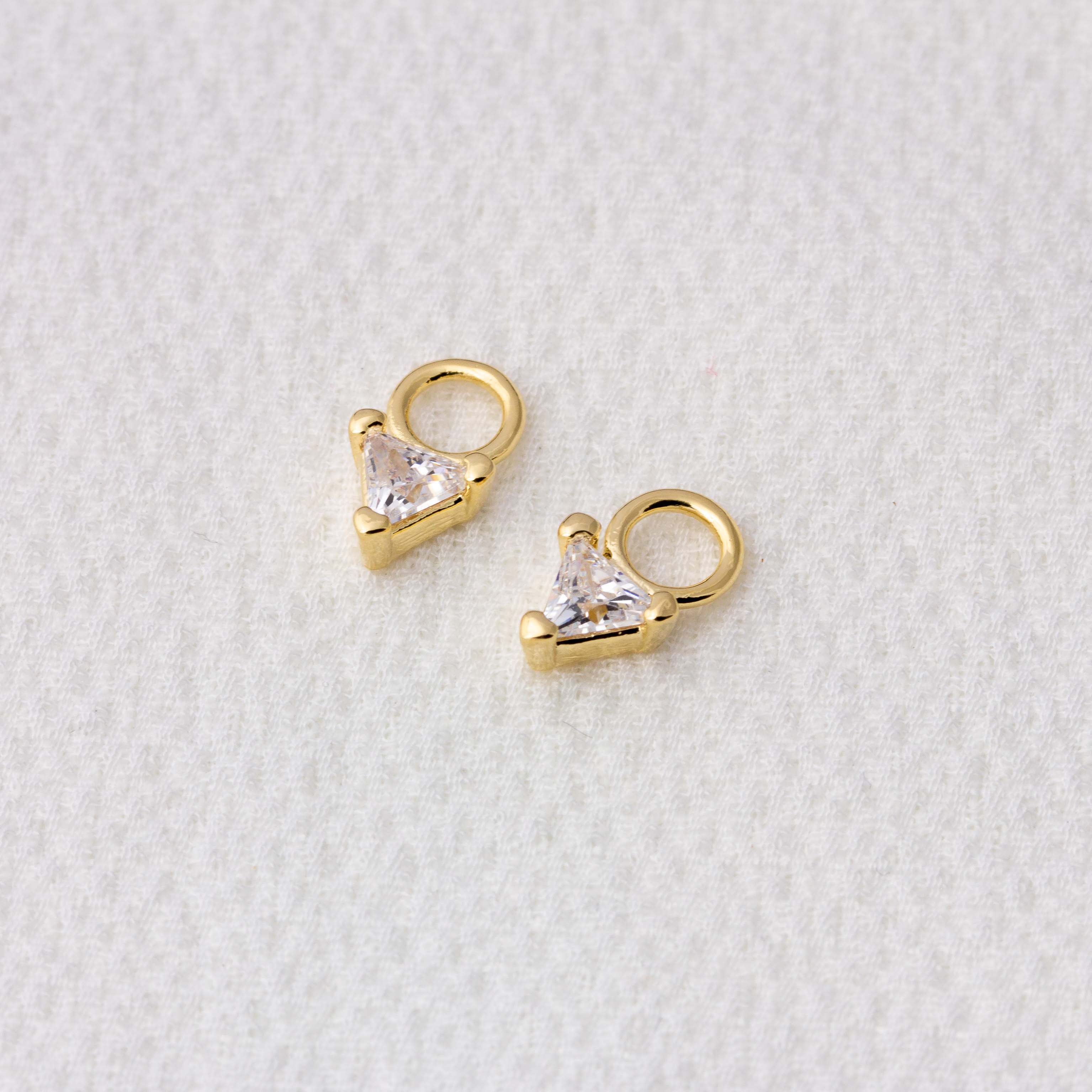 Mondsee Mini CZ Triangle Earring Charm | 18k Gold Filled Jewelry