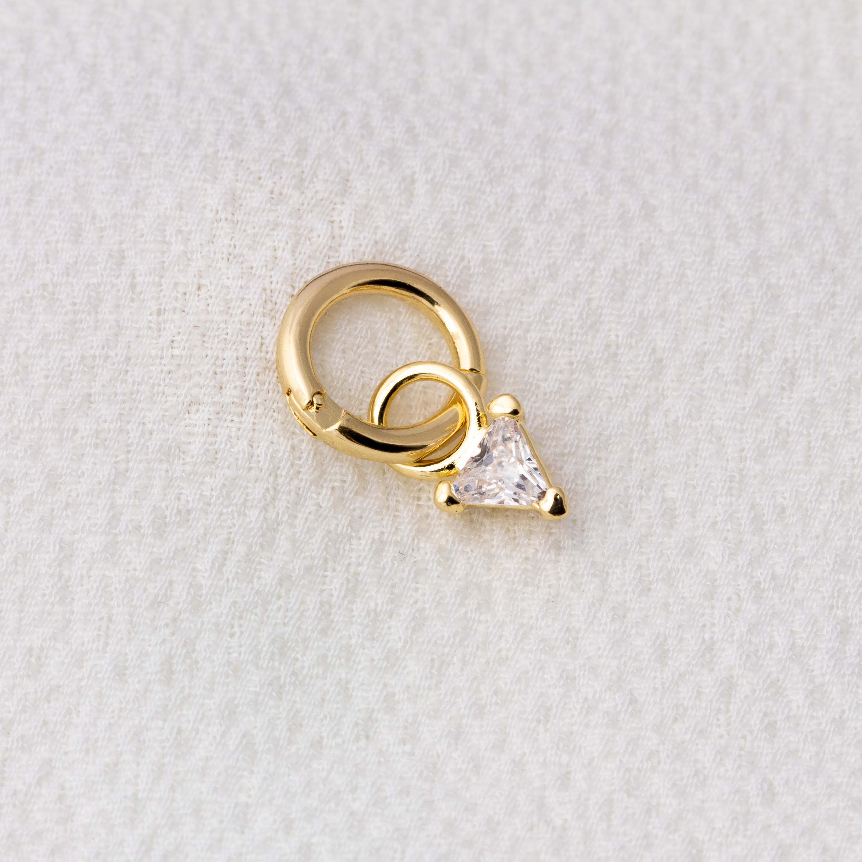 Mondsee Mini CZ Triangle Earring Charm | 18k Gold Filled Jewelry