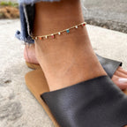 Mondsee 18k Gold Filled Colorful Micro Cubic Zirconia Anklet | 18k Gold Filled Jewelry
