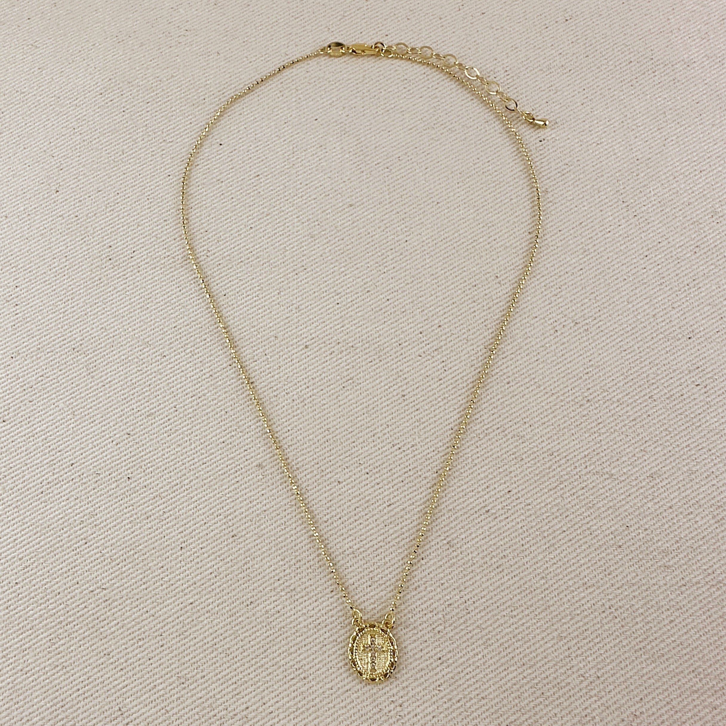 Mondsee 18k Gold Filled Cross Plate Scapular Necklace | 18k Gold Filled Jewelry