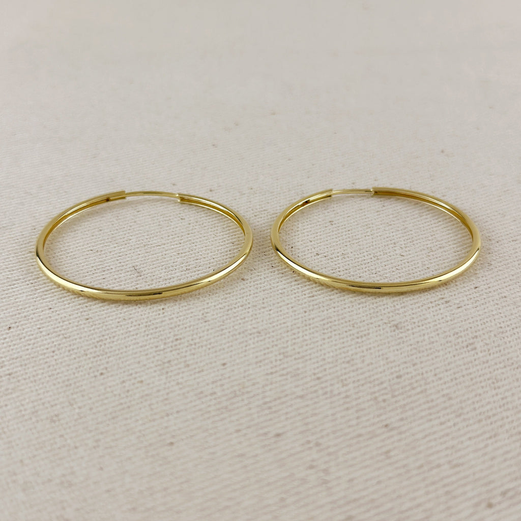 Mondsee 18k Gold Filled Hollowed Endless Continuous Hoop Earrings | 18k Gold Filled Jewelry