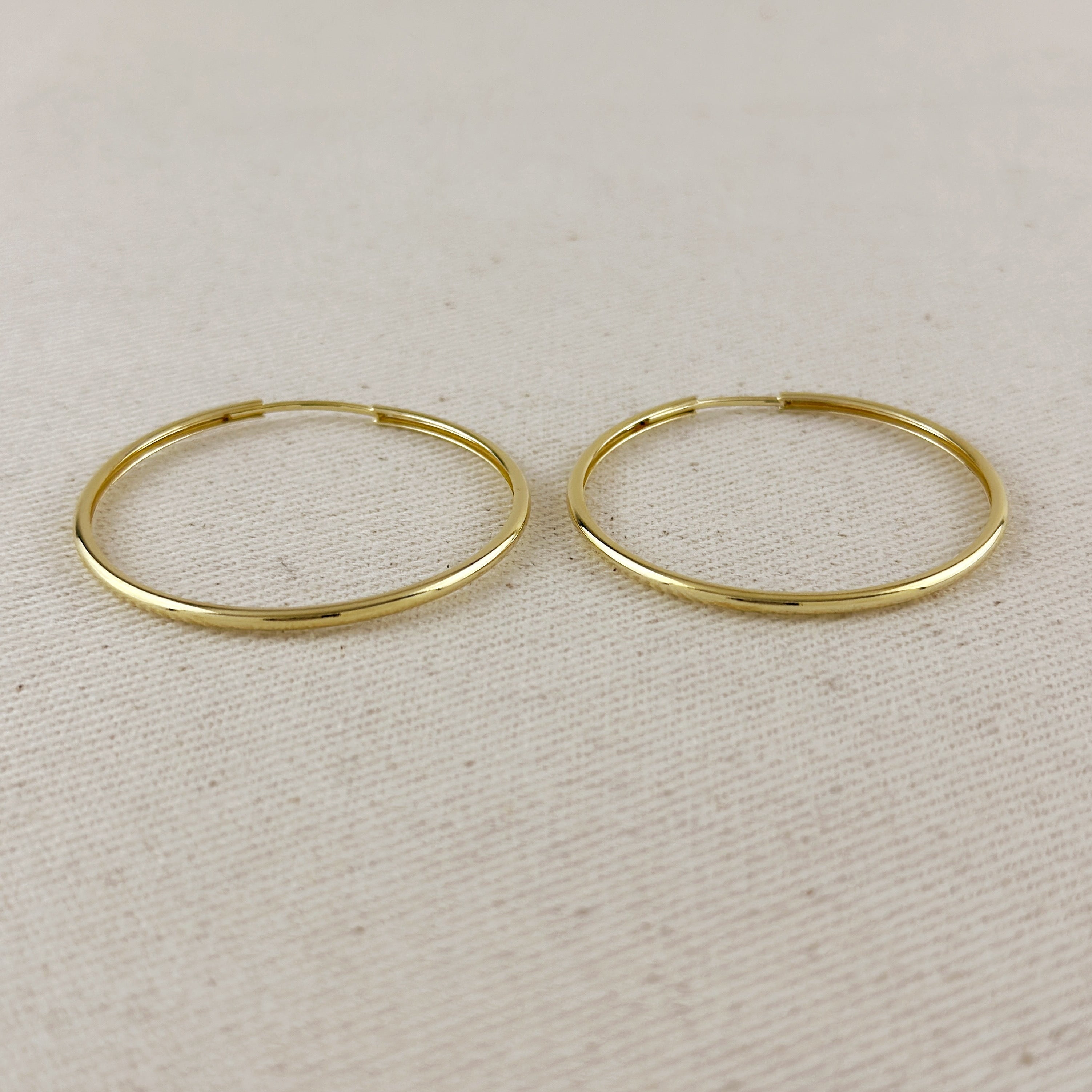 Mondsee 18k Gold Filled Hollowed Endless Continuous Hoop Earrings | 18k Gold Filled Jewelry
