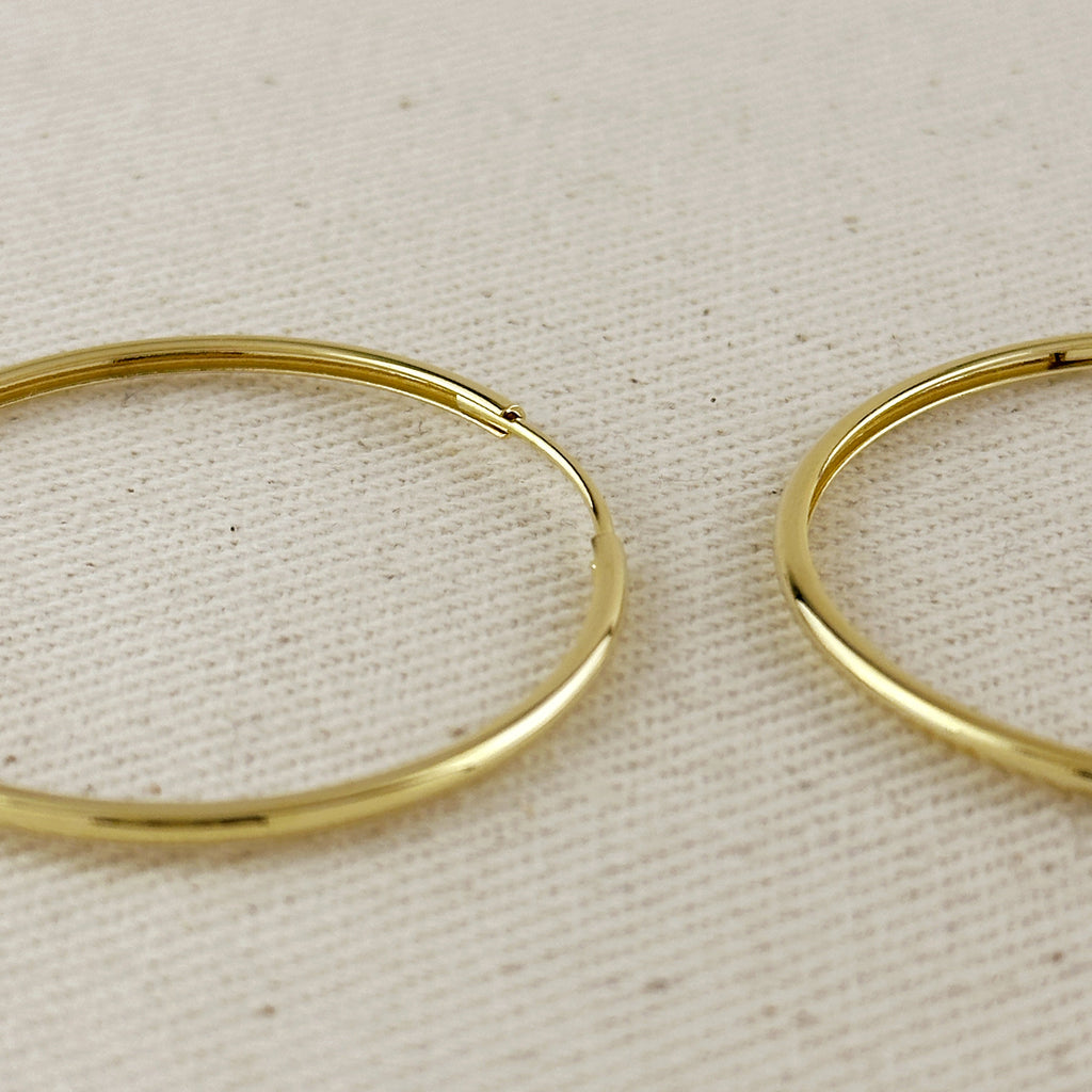 Mondsee 18k Gold Filled Hollowed Endless Continuous Hoop Earrings | 18k Gold Filled Jewelry