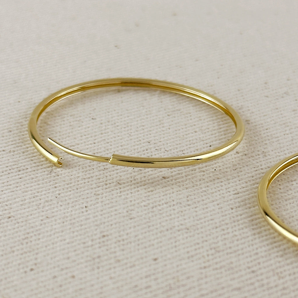 Mondsee 18k Gold Filled Hollowed Endless Continuous Hoop Earrings | 18k Gold Filled Jewelry