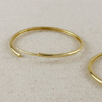 Mondsee 18k Gold Filled Hollowed Endless Continuous Hoop Earrings | 18k Gold Filled Jewelry