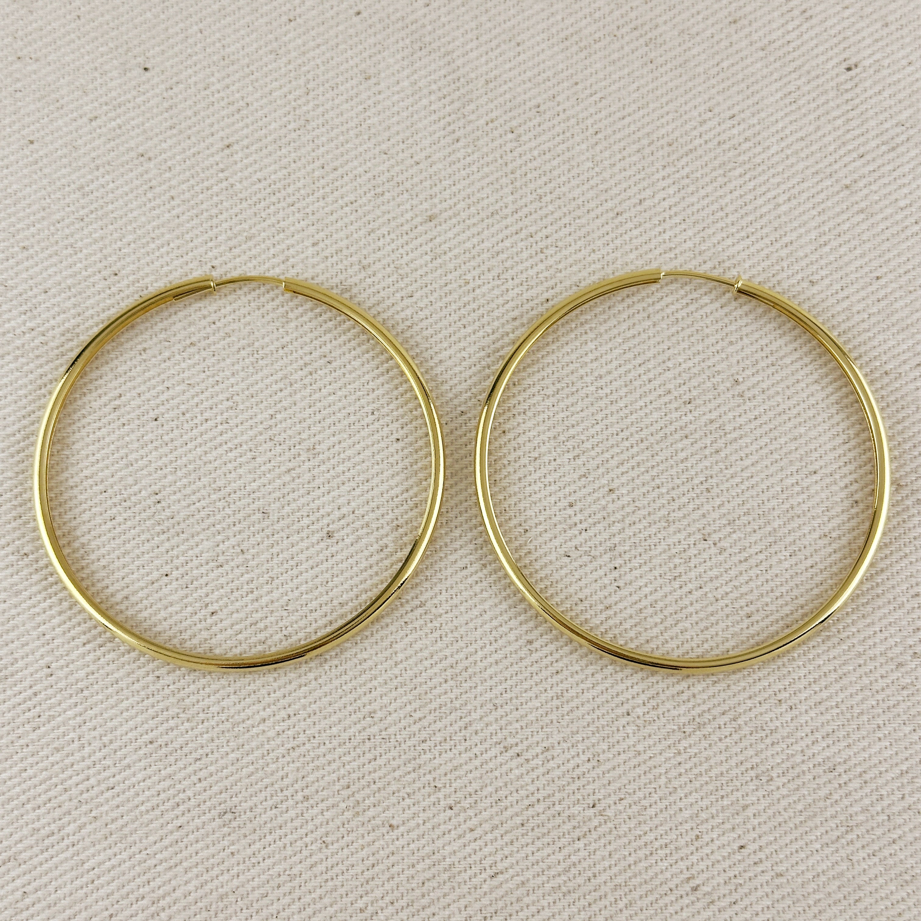 Mondsee 18k Gold Filled Hollowed Endless Continuous Hoop Earrings | 18k Gold Filled Jewelry