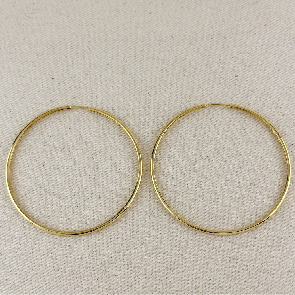 Mondsee 18k Gold Filled Hollowed Endless Continuous Hoop Earrings | 18k Gold Filled Jewelry