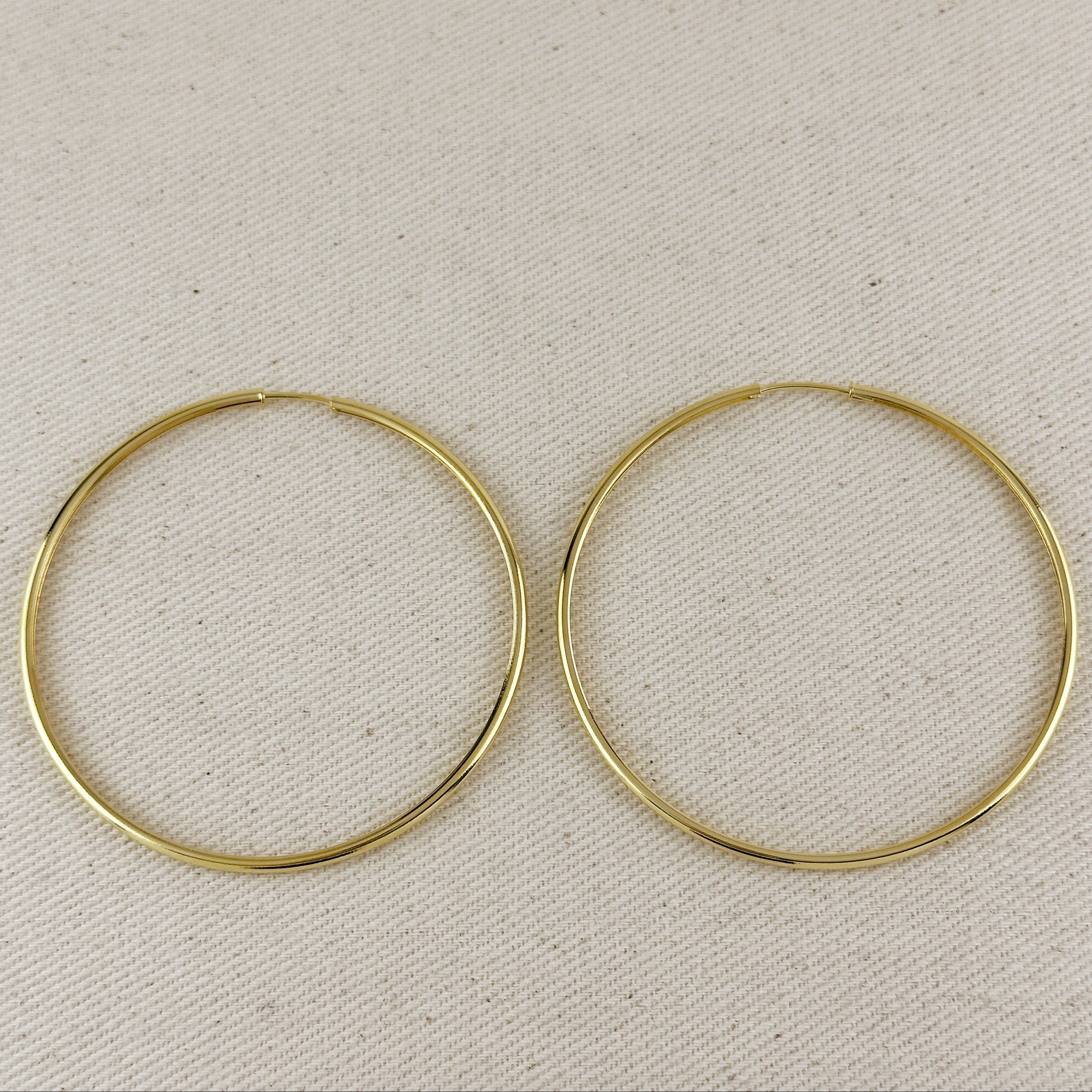 Mondsee 18k Gold Filled Hollowed Endless Continuous Hoop Earrings | 18k Gold Filled Jewelry