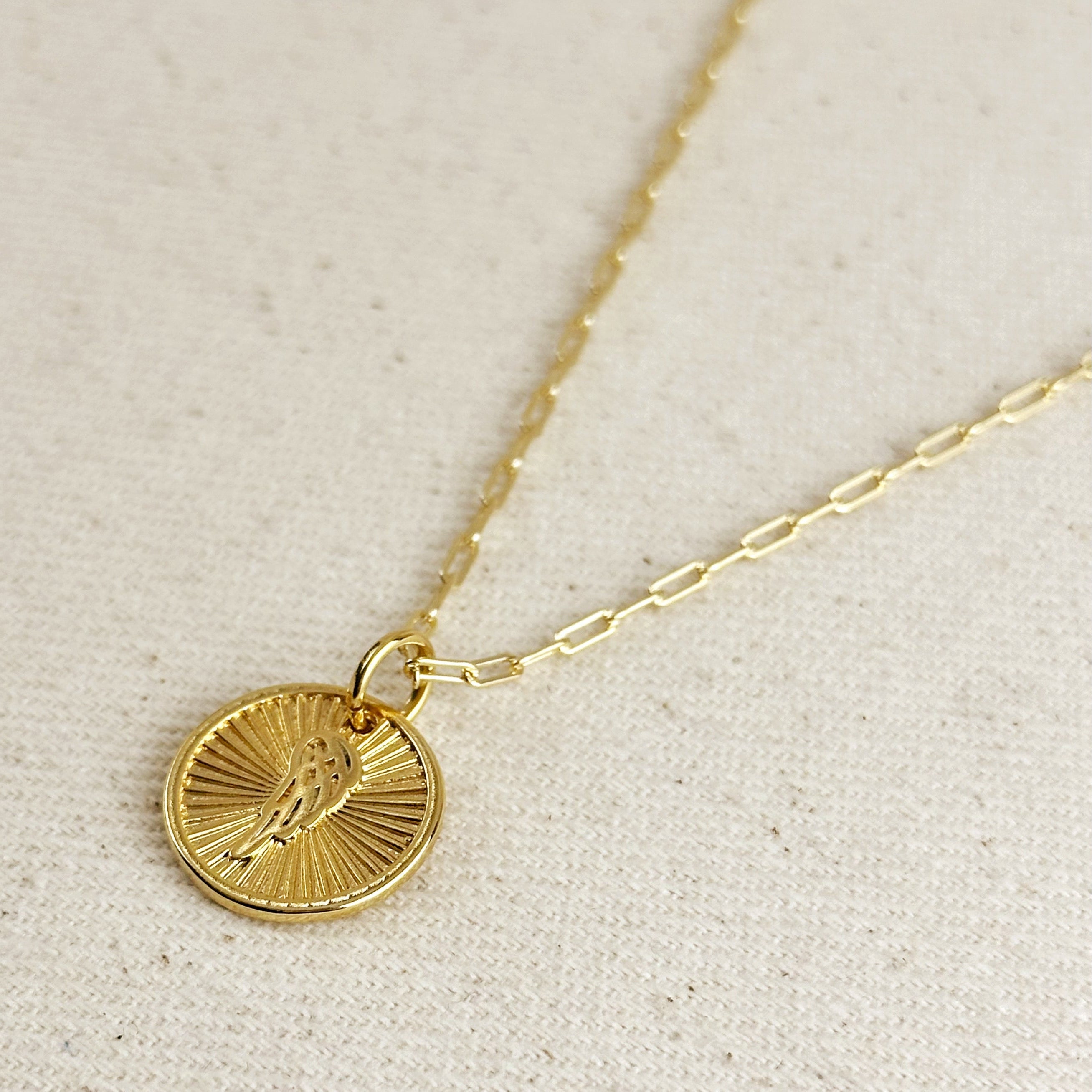Mondsee 18k Gold Filled Radial Angel Wing Necklace | 18k Gold Filled Jewelry