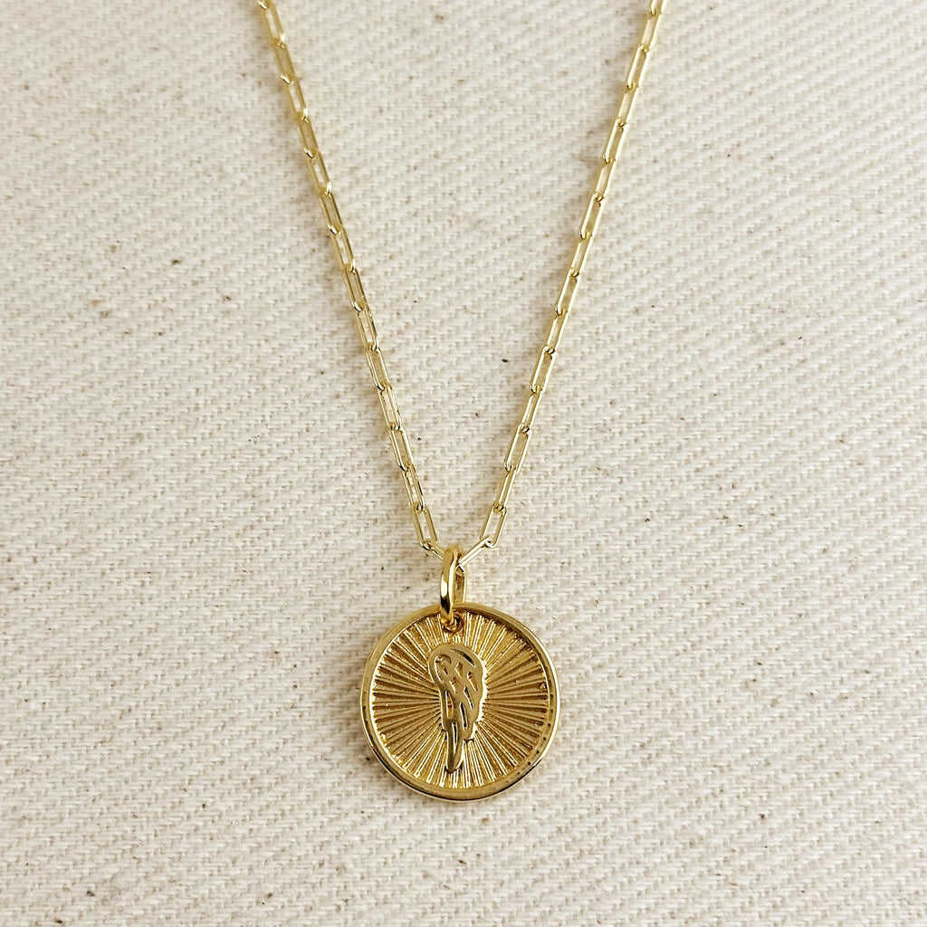 Mondsee 18k Gold Filled Radial Angel Wing Necklace | 18k Gold Filled Jewelry