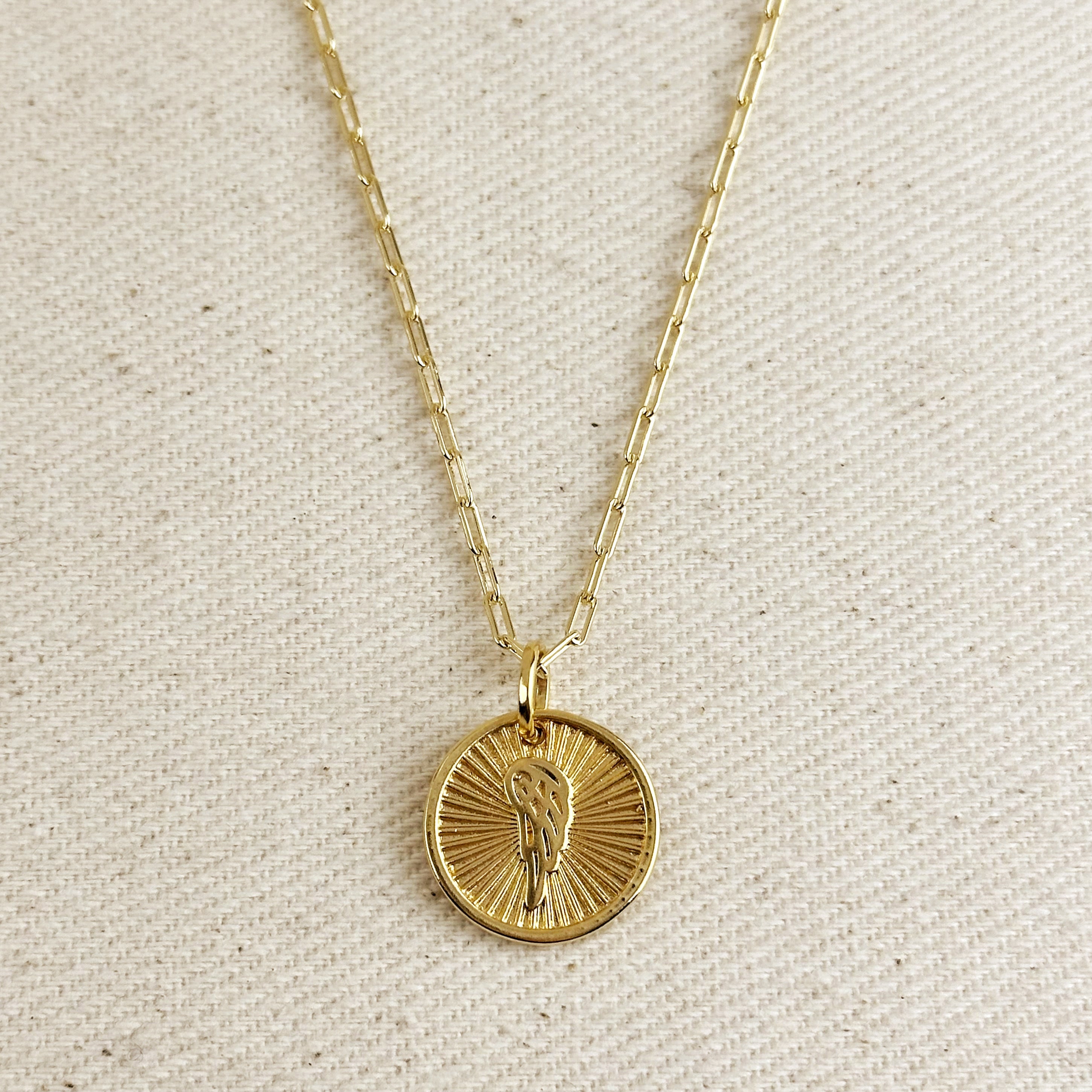Mondsee 18k Gold Filled Radial Angel Wing Necklace | 18k Gold Filled Jewelry