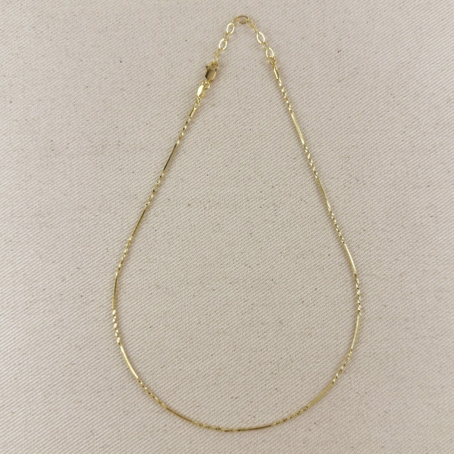 18k Gold Filled Twisted Box Chain 1.0mm