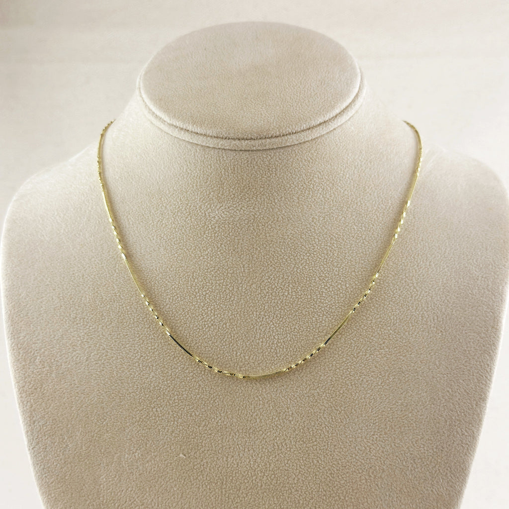 Mondsee 18k Gold Filled Twisted Box Chain 1.0mm | 18k Gold Filled Jewelry