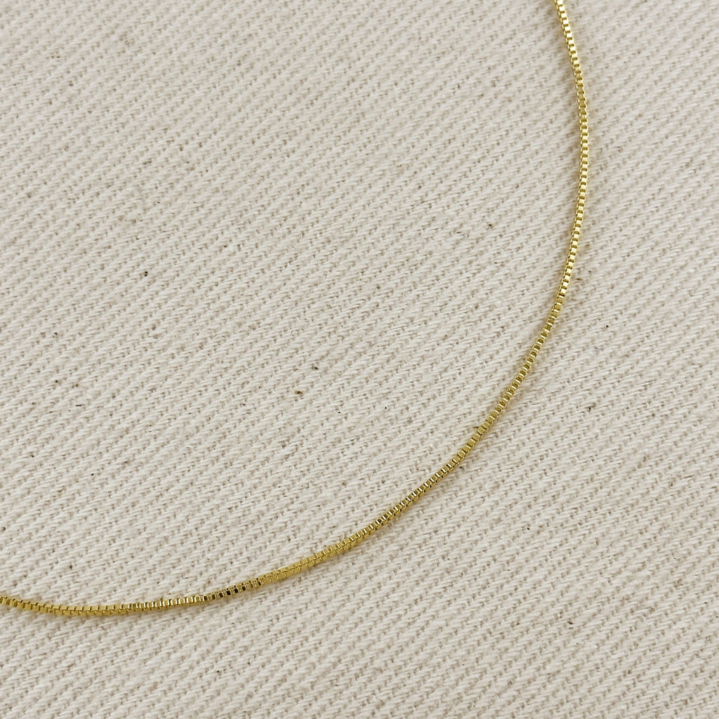 Mondsee 18k Gold Filled Thin Box Chain 0.85mm | 18k Gold Filled Jewelry