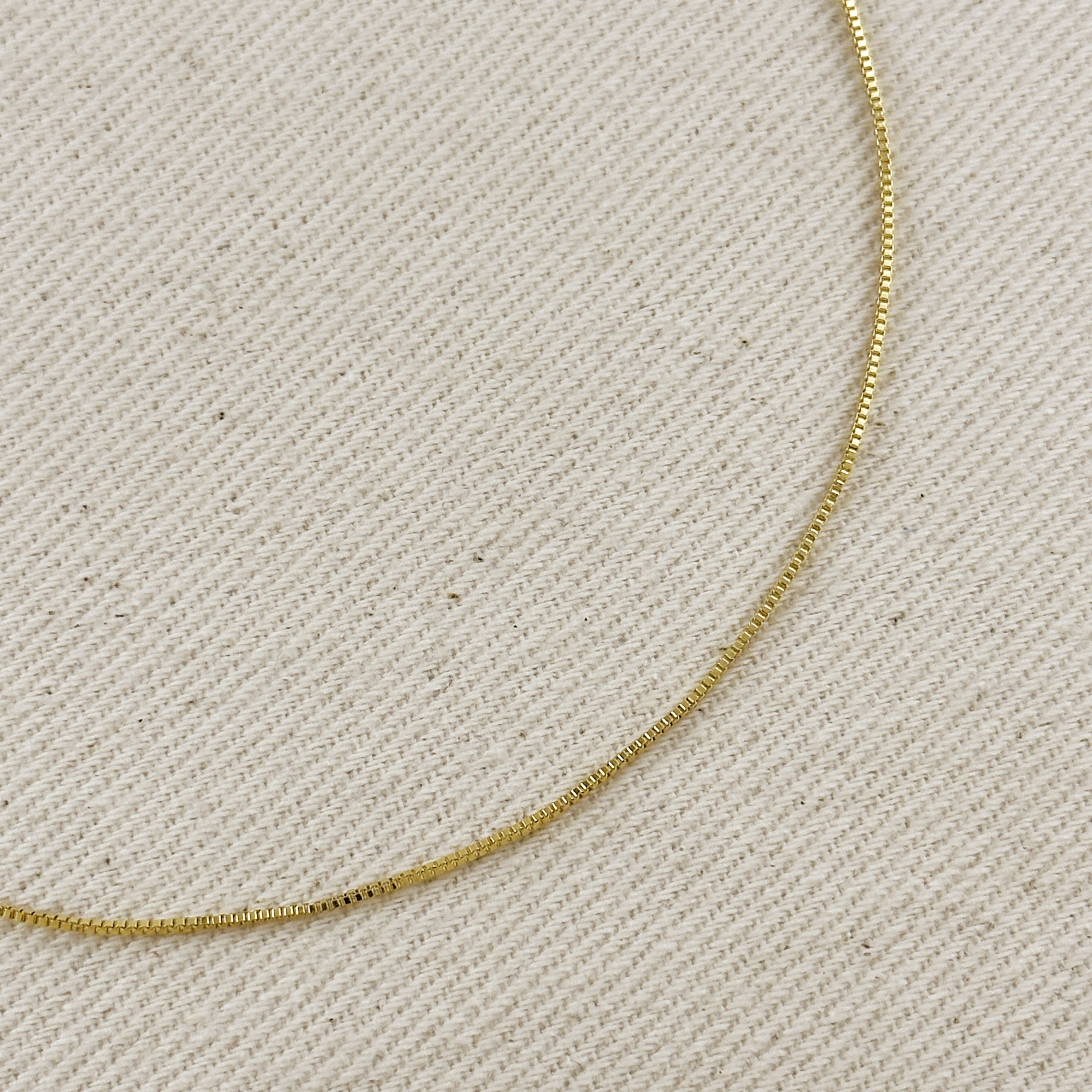 Mondsee 18k Gold Filled Thin Box Chain 0.85mm | 18k Gold Filled Jewelry