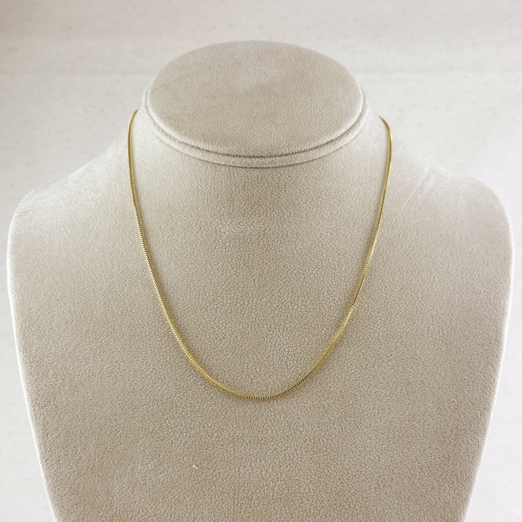 Mondsee 18k Gold Filled Thin Box Chain 0.85mm | 18k Gold Filled Jewelry