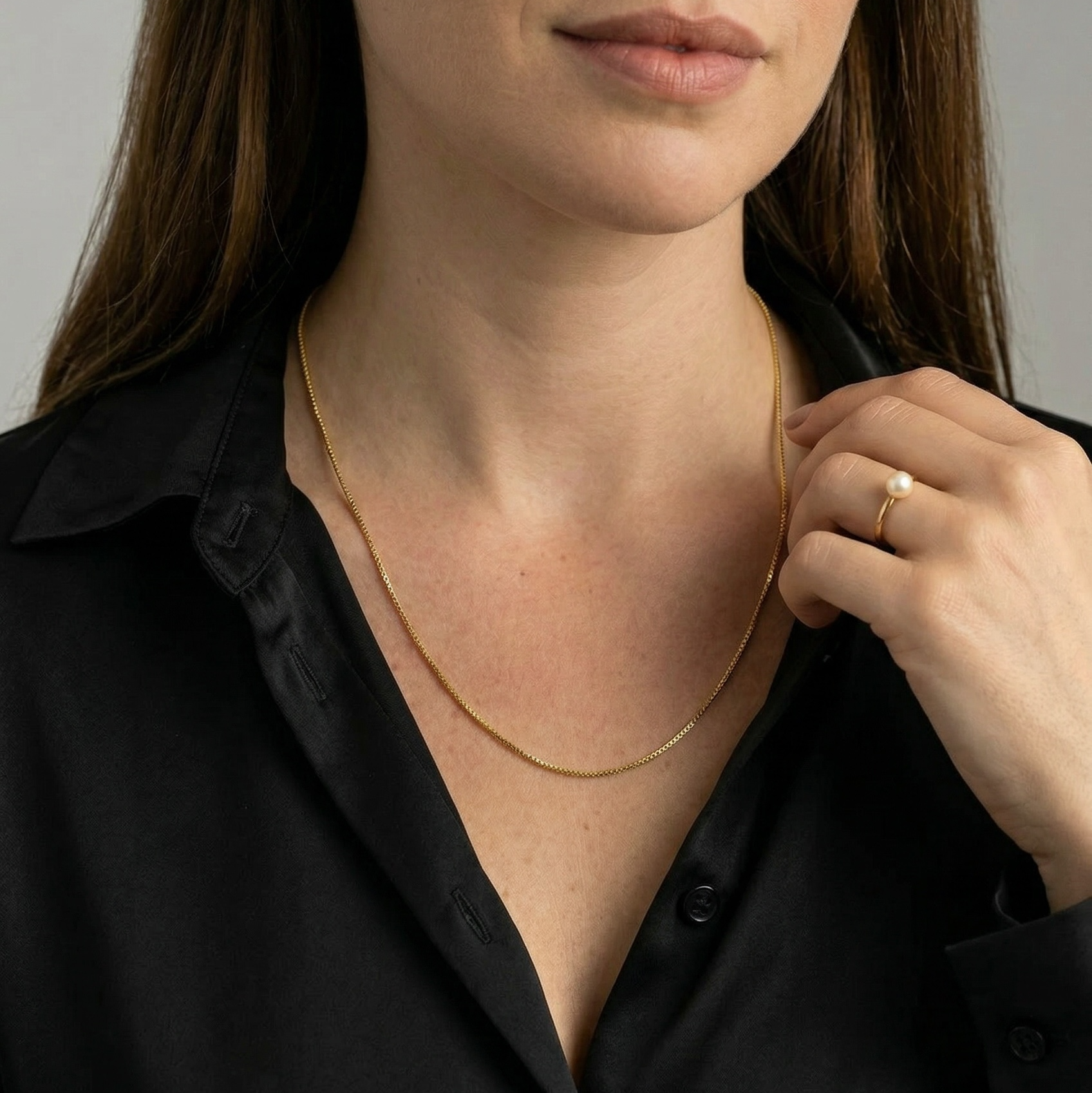 Mondsee 18k Gold Filled Thin Box Chain 0.85mm | 18k Gold Filled Jewelry