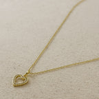 18k Gold Filled CZ Heart Necklace
