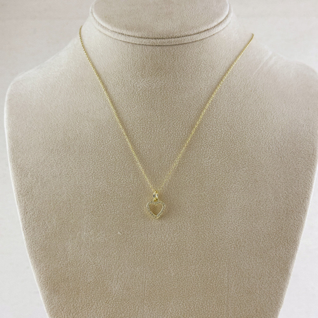 18k Gold Filled CZ Heart Necklace