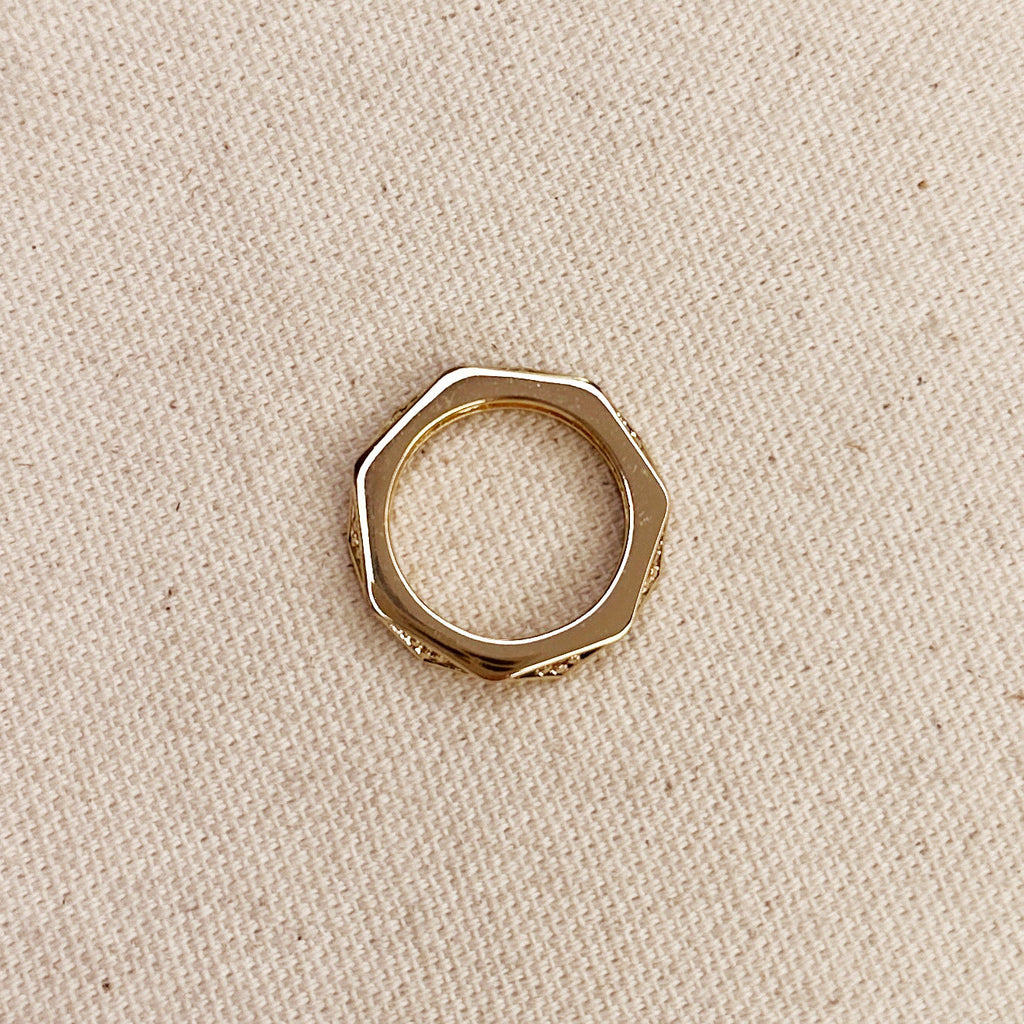 Mondsee Faceted Ring With CZ Stones | 18k Gold Filled Jewelry