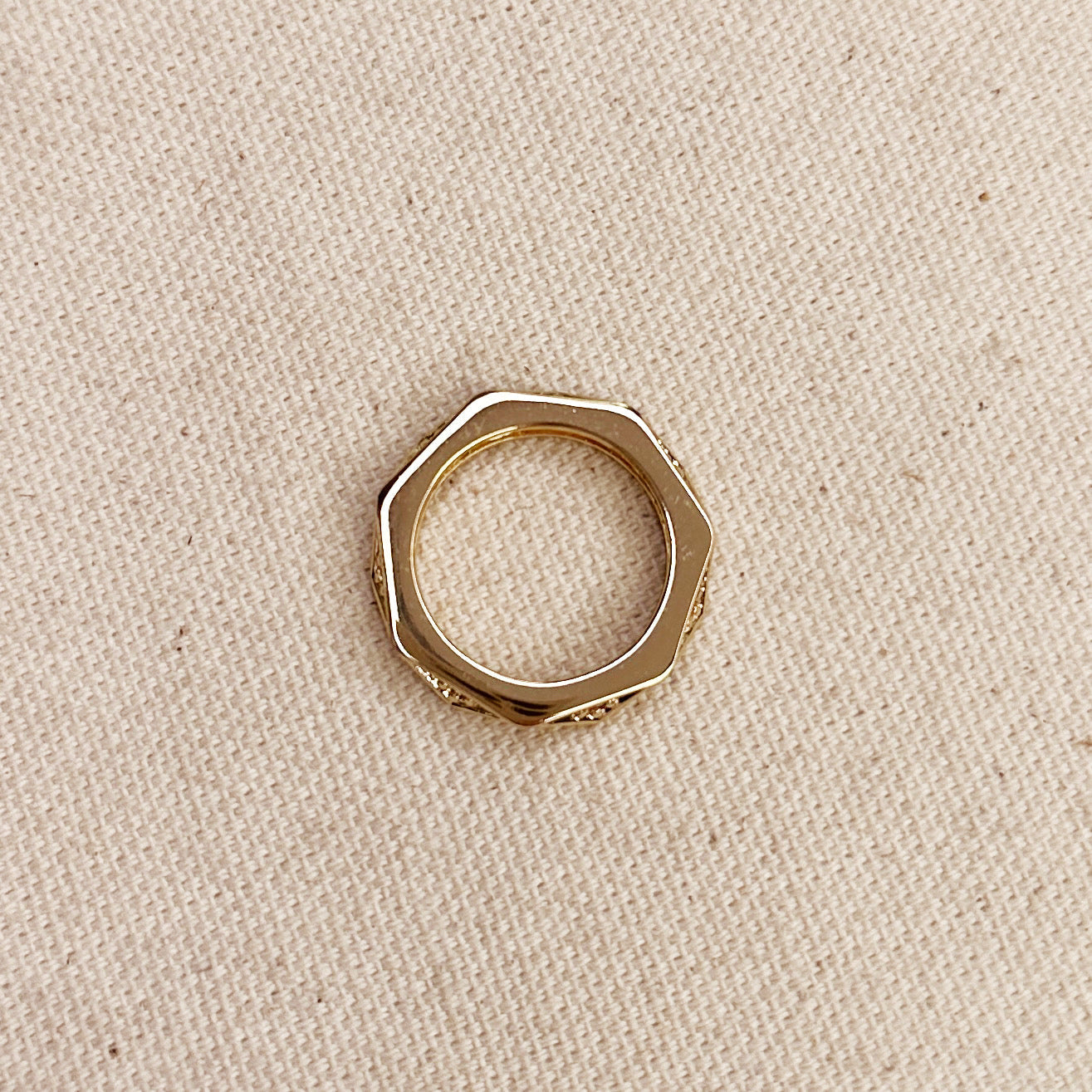Mondsee Faceted Ring With CZ Stones | 18k Gold Filled Jewelry