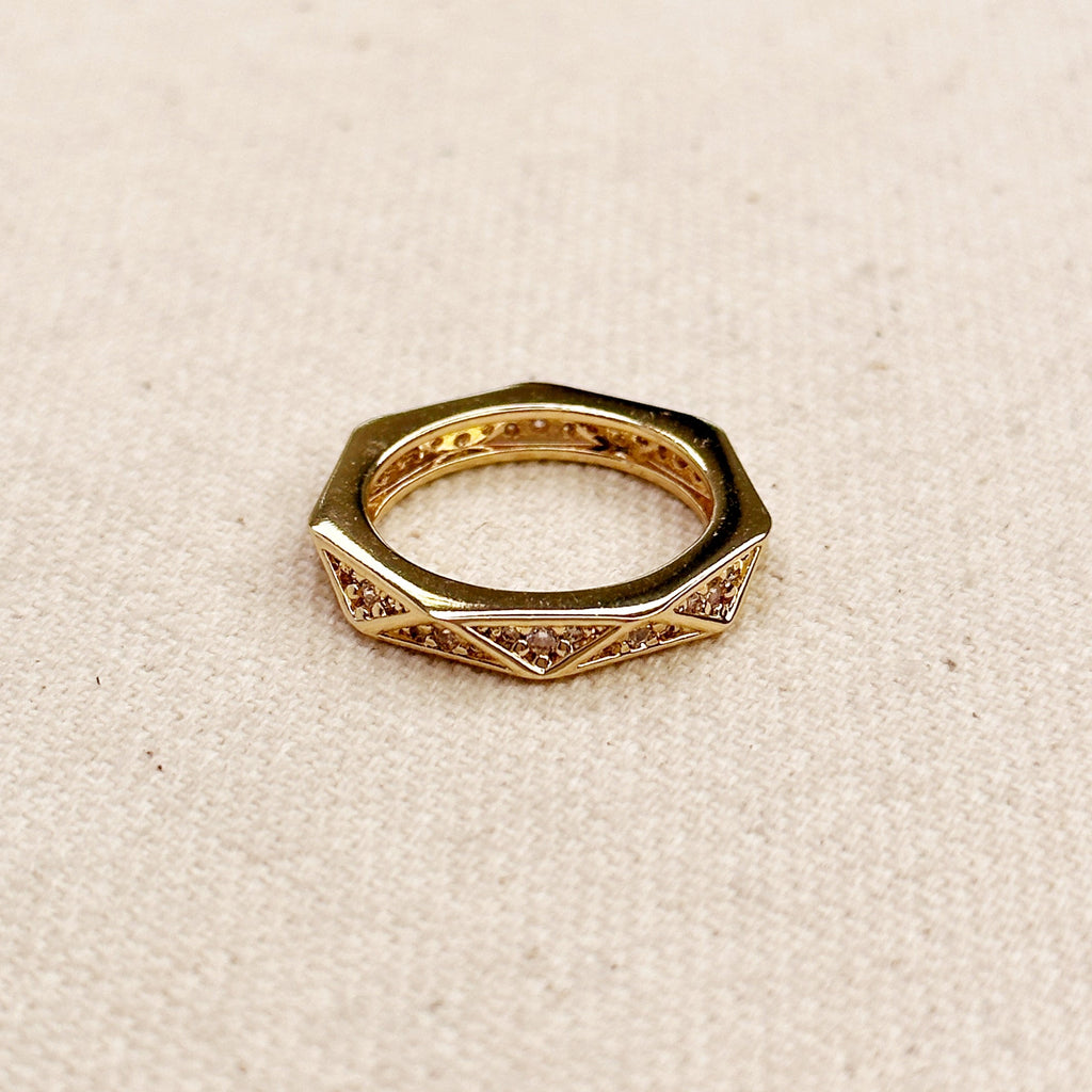 Mondsee Faceted Ring With CZ Stones | 18k Gold Filled Jewelry
