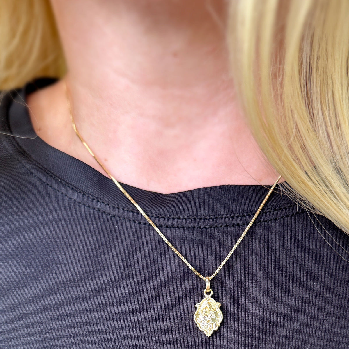18k Gold Filled Saint Christopher Pendant