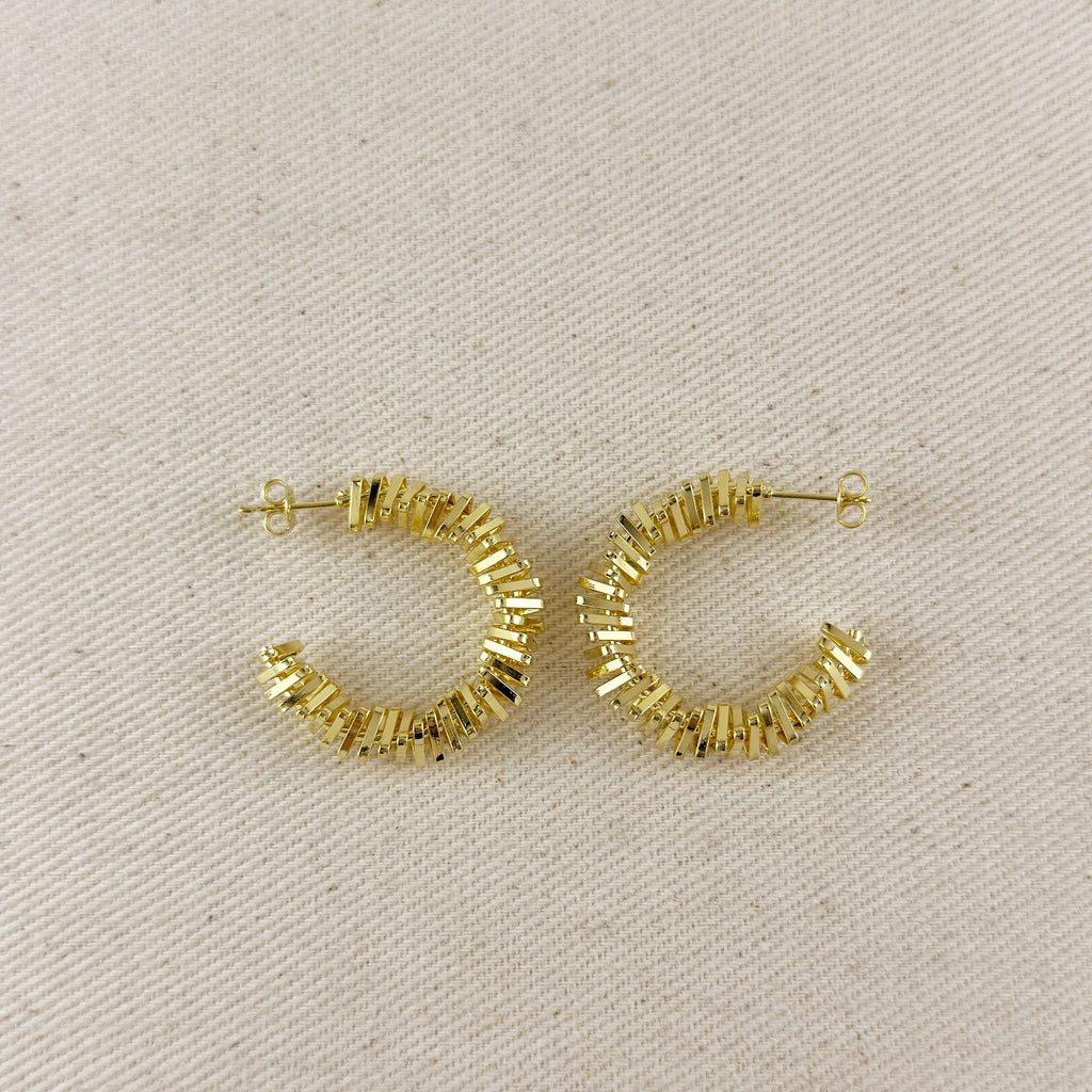 18k Gold Filled Twisted Shapes C-Hoop Earrings