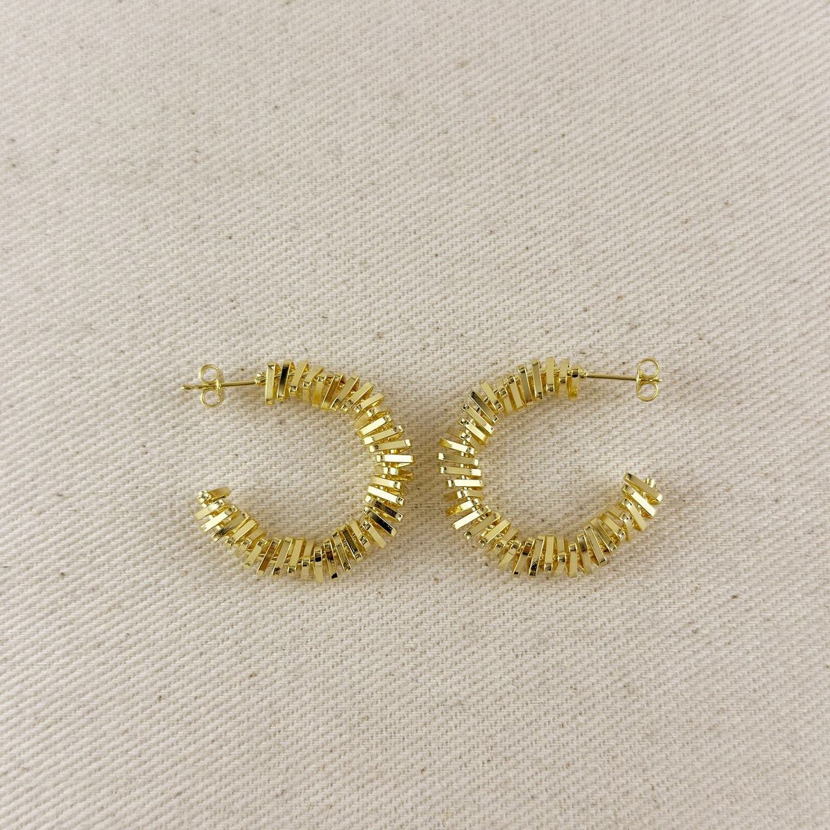 18k Gold Filled Twisted Shapes C-Hoop Earrings