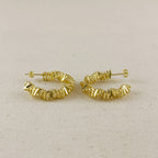 18k Gold Filled Twisted Shapes C-Hoop Earrings