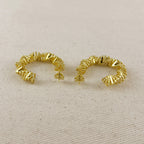 18k Gold Filled Twisted Shapes C-Hoop Earrings